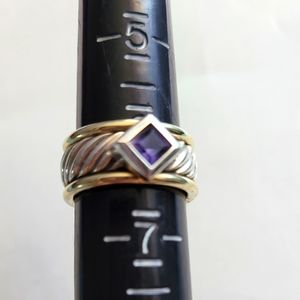 David Yurman Two-Tone Lolite Band Ring